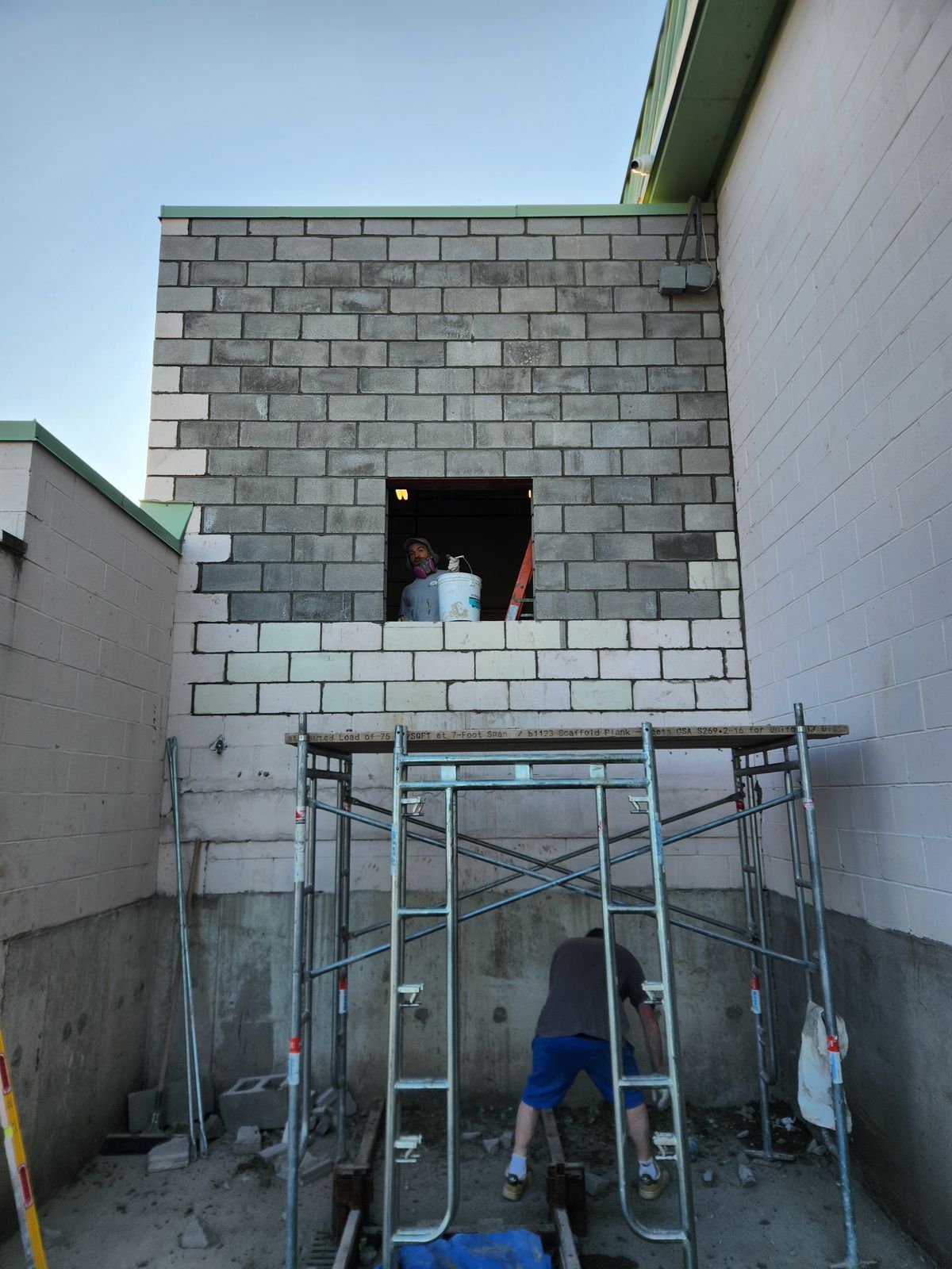 Commercial block work and elevator shafts by All Canadian Masonry