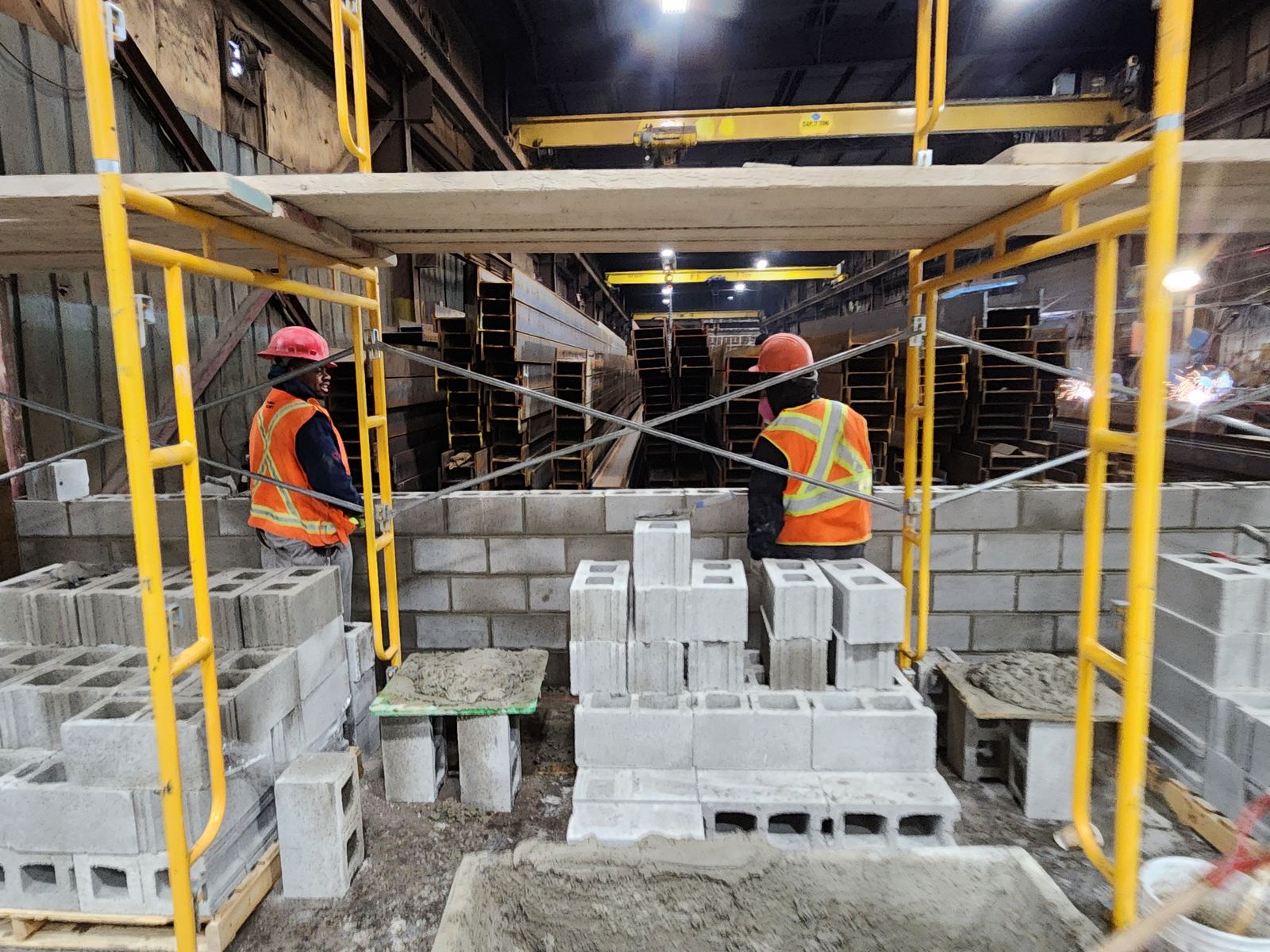 Commercial block work and elevator shafts by All Canadian Masonry