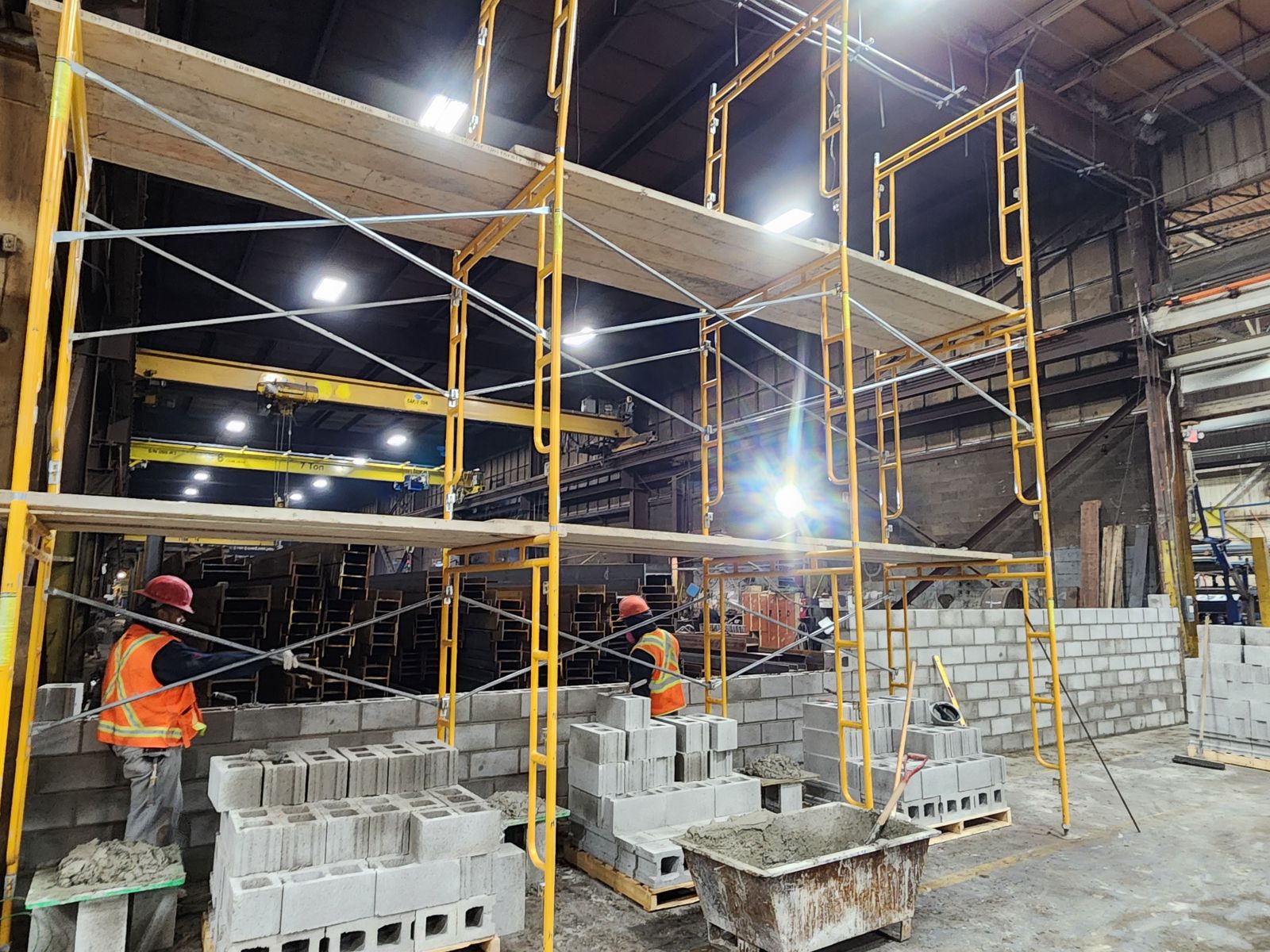 Commercial block work and elevator shafts by All Canadian Masonry