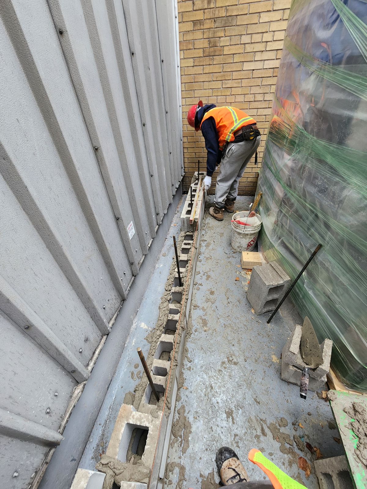 Commercial block work and elevator shafts by All Canadian Masonry