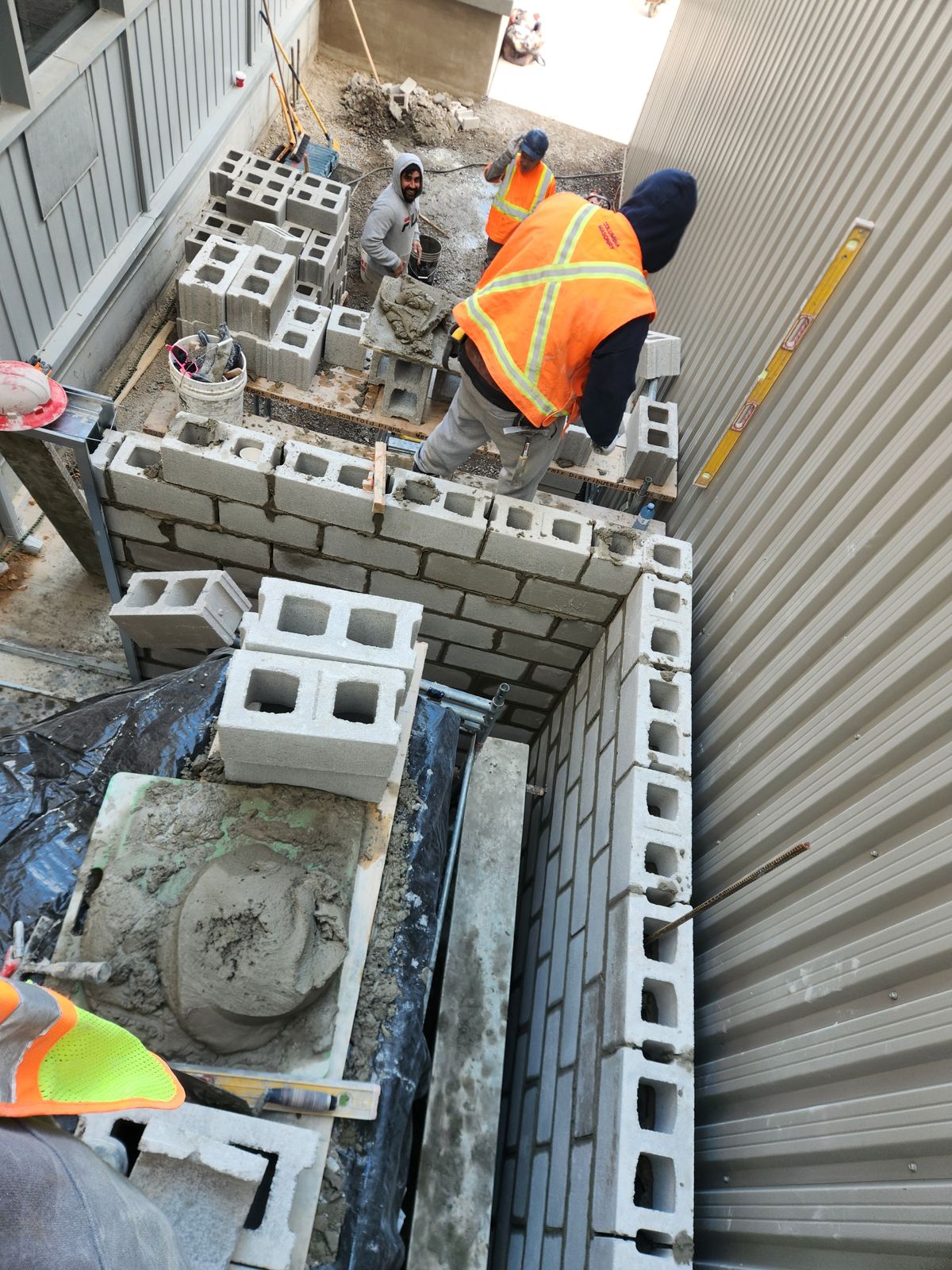 Commercial block work and elevator shafts by All Canadian Masonry